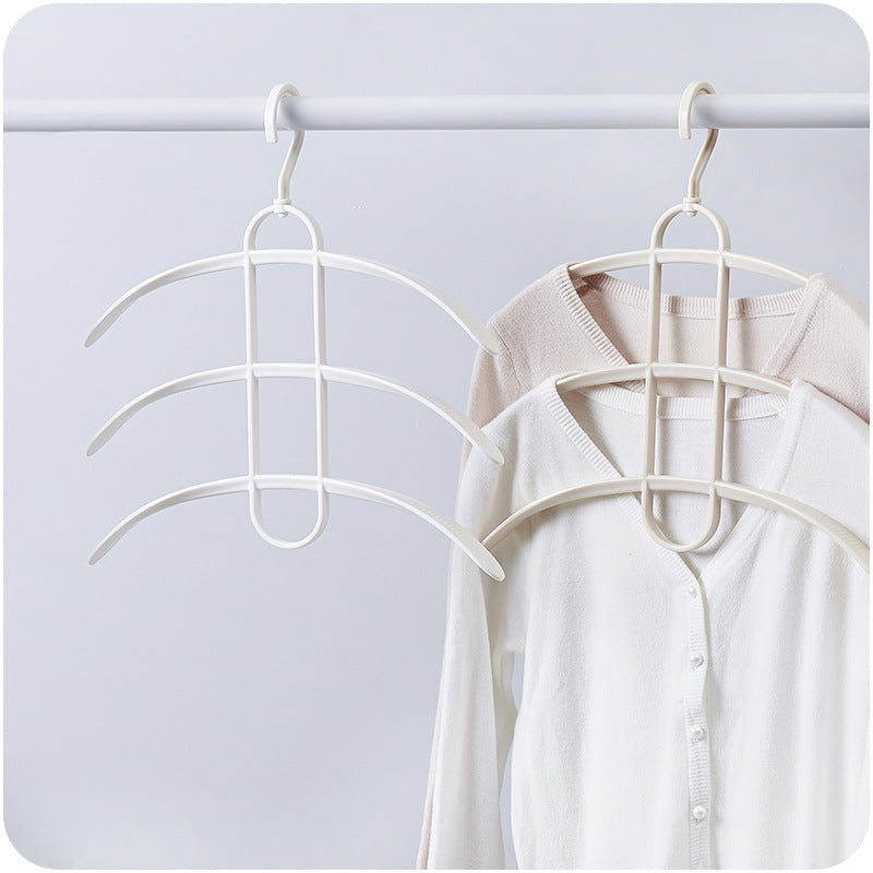 Multilayer Fish Bone Shape Stainless Steel Clothing Storage Racks Clothes Hanger Storage Holder Wardrobe Laundry Drying Rack