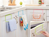 Garbage Bag Hanging Holder Cupboard Door Back Trash Rack Kitchen Cabinets Storage Towel Shelf Holders Storage
