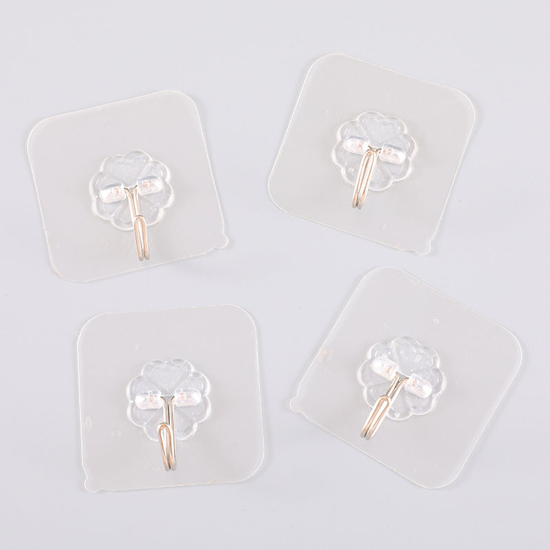 6pcs Transparent Strong Self Adhesive Door Wall Hangers Towel Mop Handbag Holder Hooks For Hanging Kitchen Bathroom Accessories