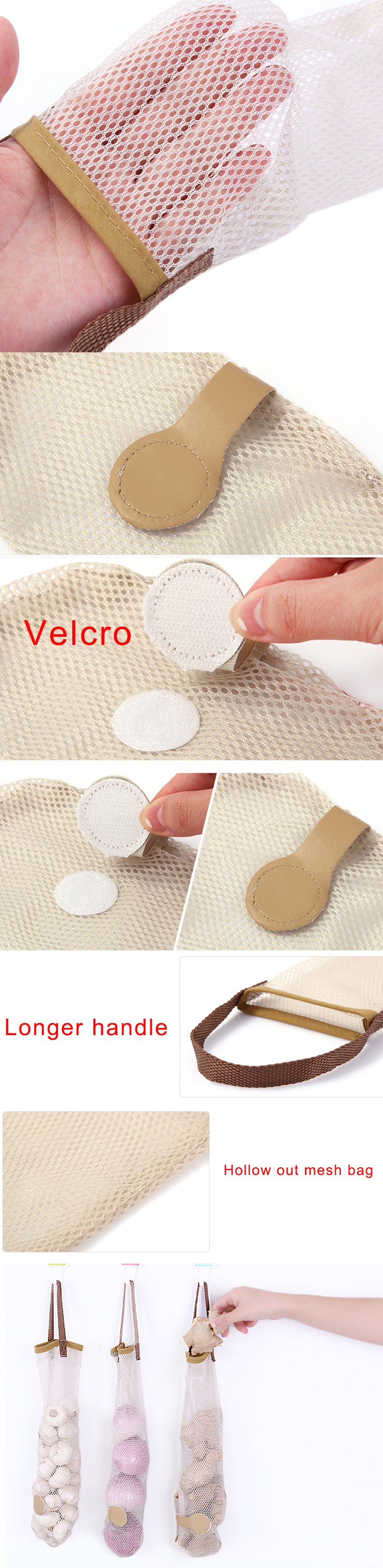 Creative Vegetable Onion Potato Storage Hanging Bag Hollow Breathable Mesh Bag Kitchen Garlic Ginger Mesh Storage Bag