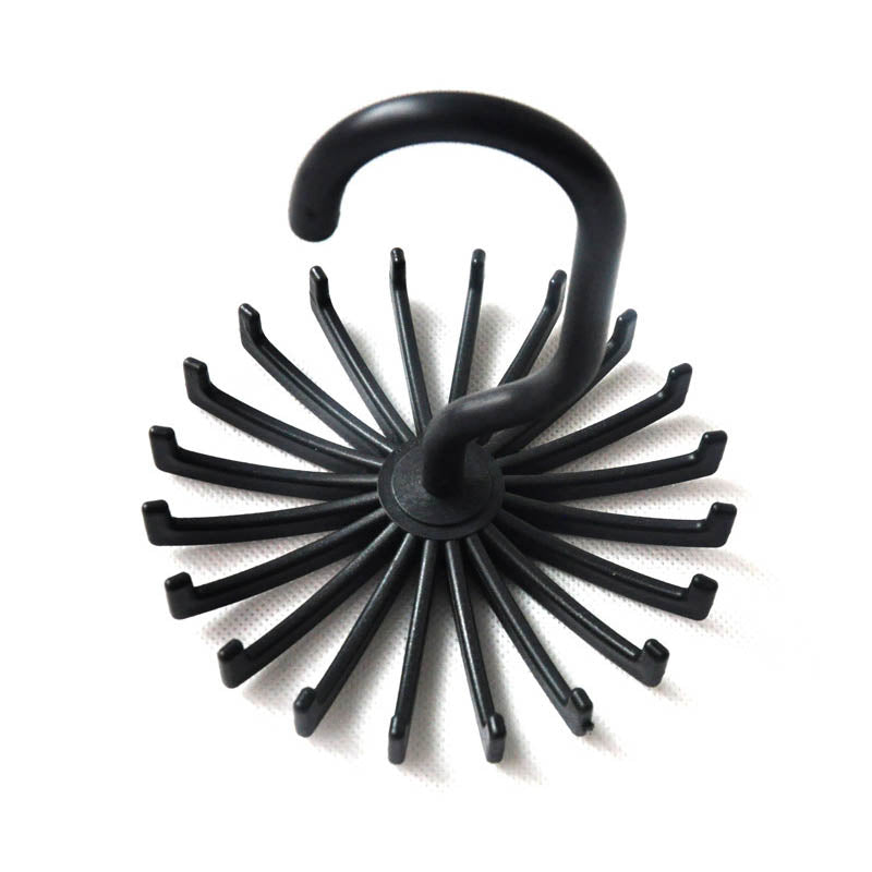 Neck Tie Holder Space Saving Multifunction 1 PC Plastic 20 Hooks 360 Degree Rotating Belt Rack Neck Tie Hanger