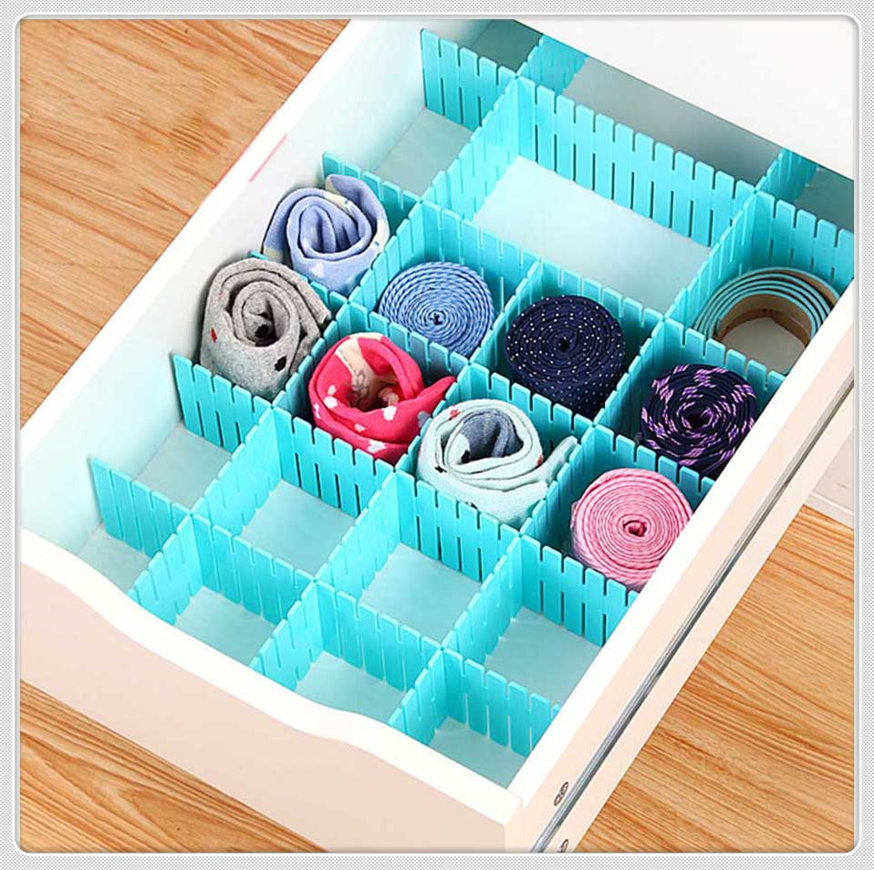 Storage Drawer Organizer 4 Pcs/Set Plastic Home Closet Underwear Bra Jewelry Sundries Adjustable Drawer Board Storage Box