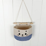Retro Style and Water Proof Design New Cotton Cartoon Cat Hanging Storage Bag