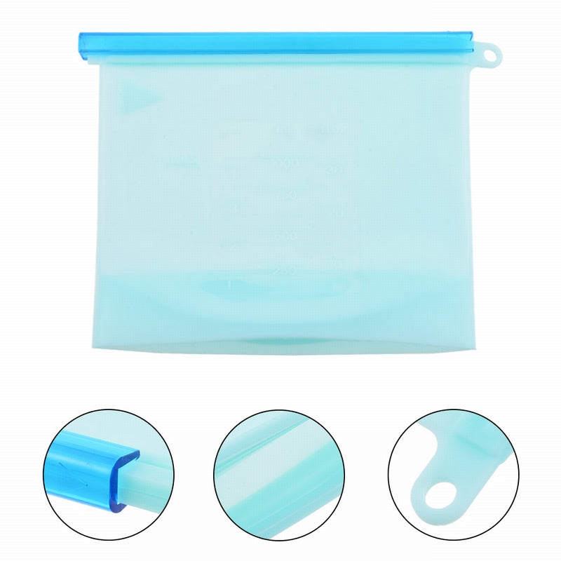 Reusable Silicone Vacuum Seal Food Fresh Bag Fruit Meat Milk Storage Containers Refrigerator Bag Kitchen Organizer