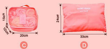 Travel Storage Bag Set  6 PCS For Clothes Tidy Organizer Pouch Suitcase Handbag Home Closet Divider Drawer Organiser