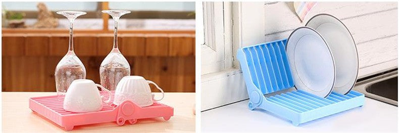 Plastic Foldable Rack Kitchen Dish Racks Shelf Kitchen Holders Drain Cup Rack