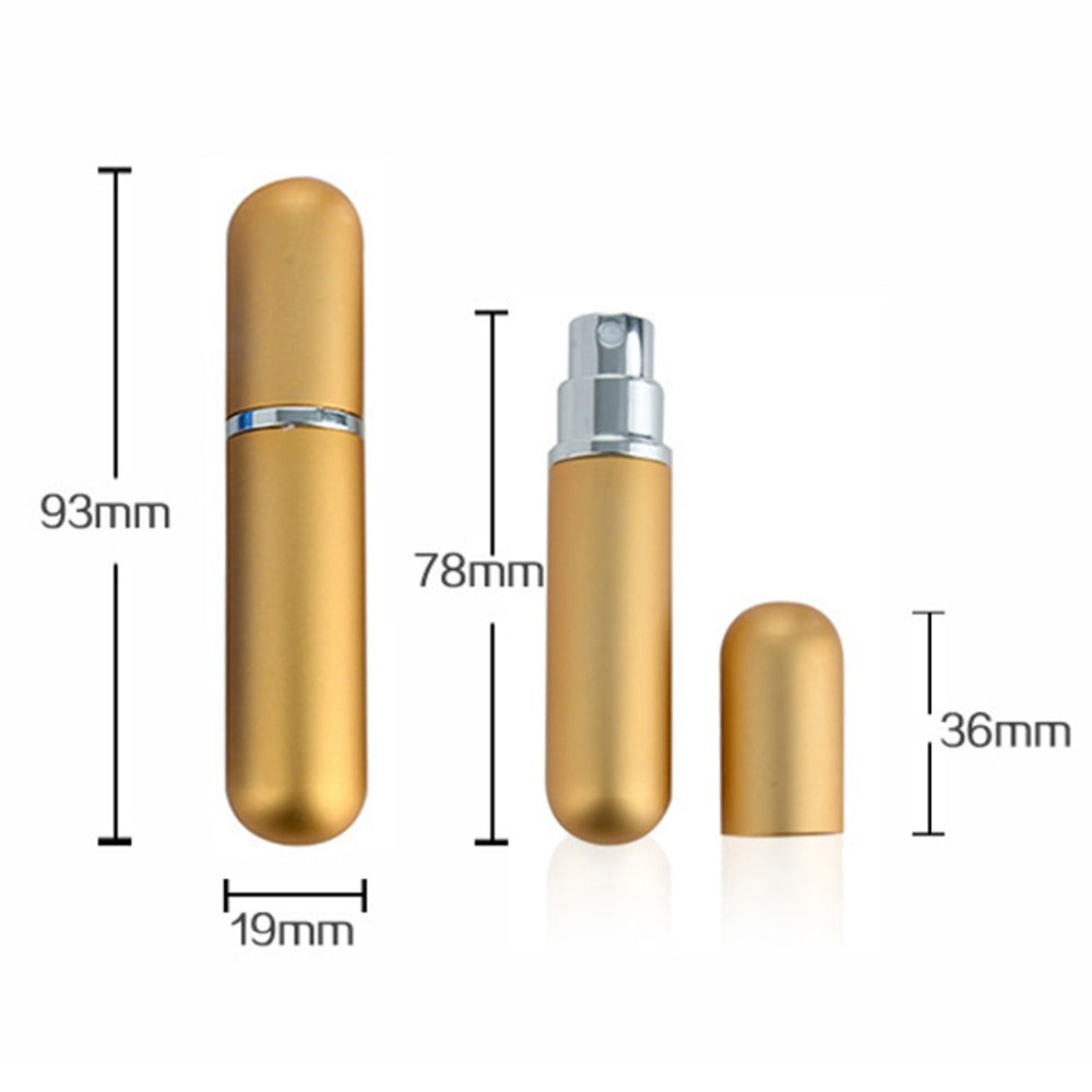 5ml Travel Mini Aluminum Refillable Perfume Bottle Spray Empty Atomizer Scent Pump Case Liquid Storage Holder Cosmetic Container