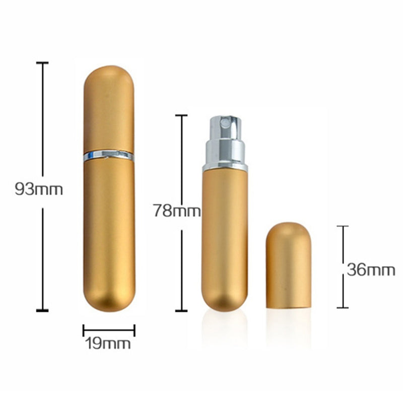 5ml Travel Mini Aluminum Refillable Perfume Bottle Spray Empty Atomizer Scent Pump Case Liquid Storage Holder Cosmetic Container