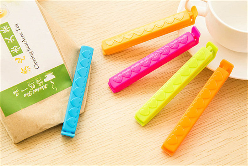 Sealing clip 5pcs/lot Printing large Korean love freshness seal clip Food sealing clip 5 installed Bag clip 11*1.4cm 5g