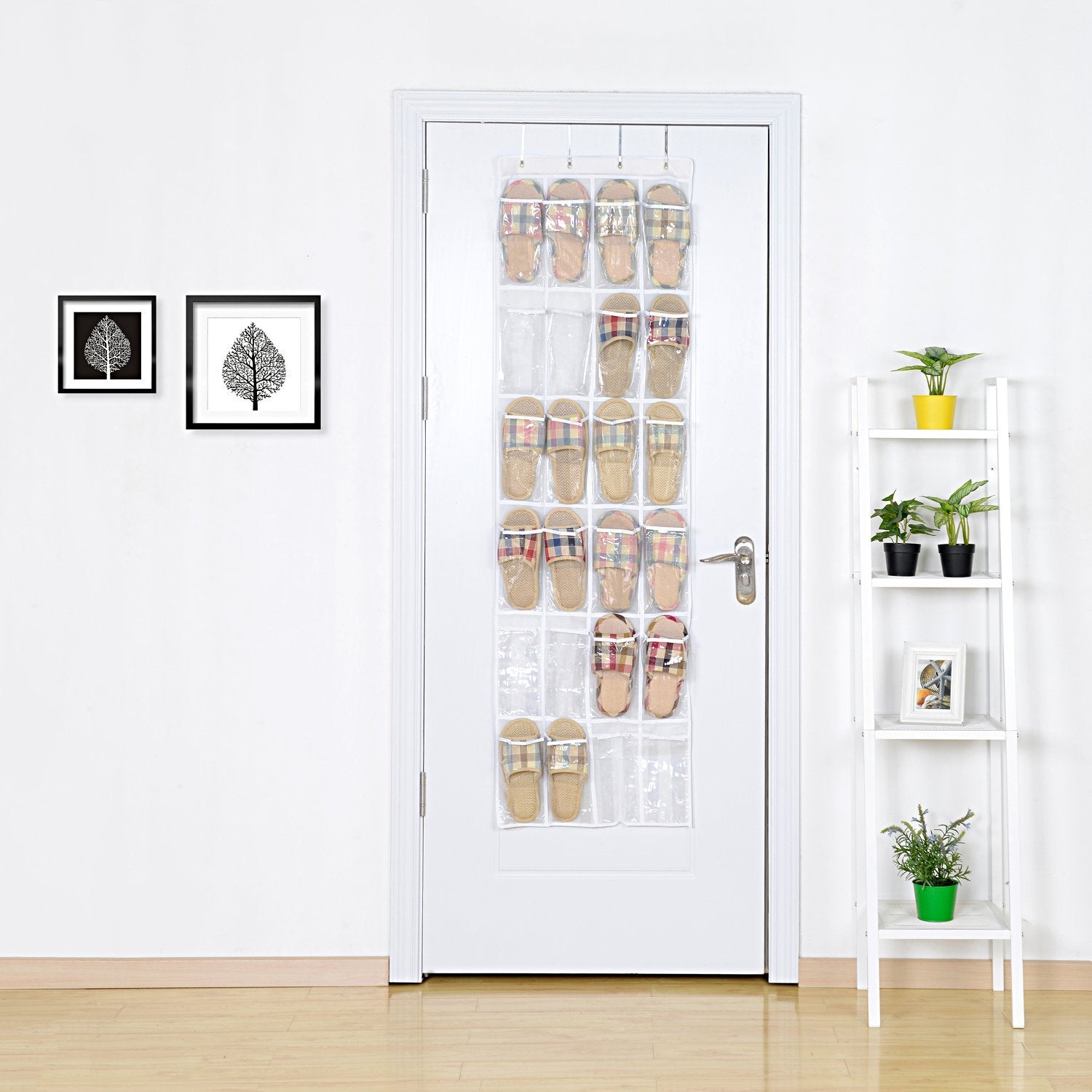 12/24Pocket Over the Door Shoe Organizer Hanging Organizers Space Saver Rack Hanging Storage Hanger