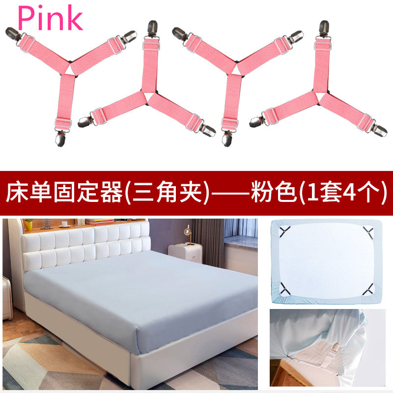 4Pcs/Set Bed Sheet Clip Bed sheet Belt Fastener Mattress Elastic Non-slip Clip Blanket Gripper White and Black