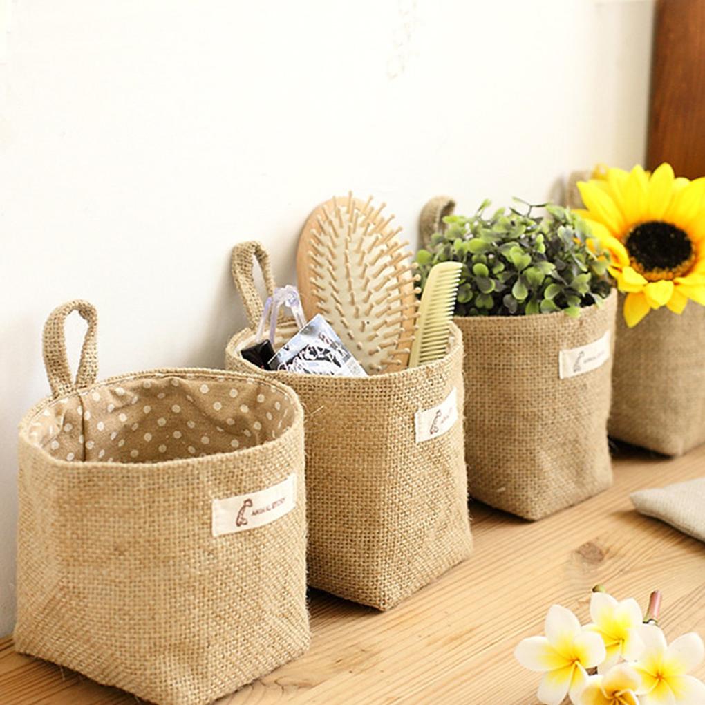 New Living Room Storage Sack Cloth bags Hanging Grocery Cloth Flowerpot Housing Basket