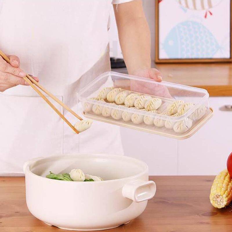 Egg Fish storage box food container keep eggs fresh refrigerator organizer kitchen dumplings storage containers 3