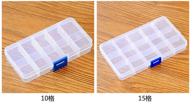 Practical Adjustable 10/15/24 Compartment Plastic Storage Box Jewelry Earring Bead Screw Holder Case Display Organizer Container