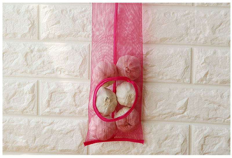 Kitchen Garbage Trash Storage Bag Onion Holder Vegetable Potato Hanging Mesh Fruit Ginger Organizer Container Garlic Food Saver