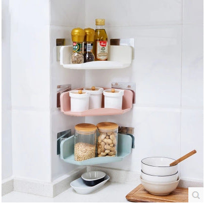 Corner Drain Shelves Bathroom Storage Rack Bathroom Punch-Free Powerful Wall-Mounted Wash Shelf