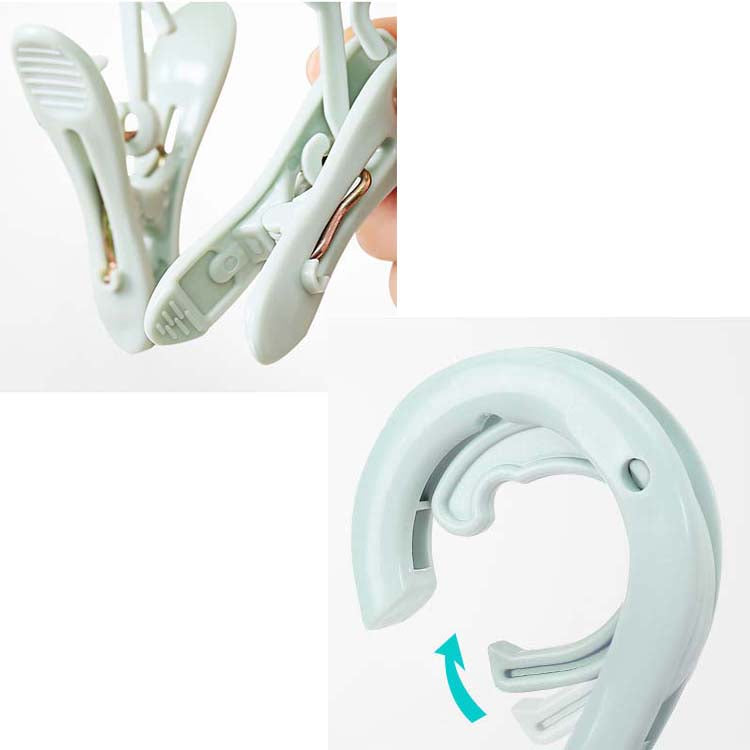 Plastic Portable Bathrooms Cloth Hanger Rack with Detachable clips Clothespin Clothes Hangers Socks Underwear drying Clips