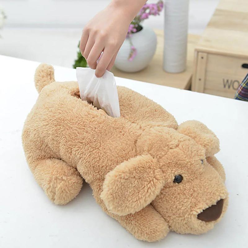 AsyPets Novelty Napkin Holder Cute Teddy Plush Doll Tissue Box Cover Dispenser