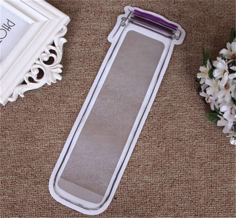 Bottle shape storage Clear Bag Plastic Baggy Grip Self Seal Resealable Reclosable Zip Lock Bag For Home Sundries Storages