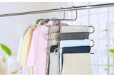 5 layers S Shape MultiFunctional Clothes Hangers Pants Storage Hangers Cloth Rack Multilayer Storage Cloth Hanger 1PC