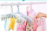 Plastic Portable Bathrooms Cloth Hanger Rack with Detachable clips Clothespin Clothes Hangers Socks Underwear drying Clips