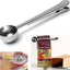 Hot Style Heathful Cooking Tool Stainless 1 Cup Ground Coffee Measuring Scoop Spoon with Bag Sealing Clip Good Helper