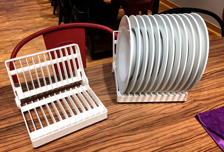 Kitchen Foldable Dish Plate Drying Rack Organizer Drainer Plastic Storage Holder