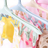 Plastic Portable Bathrooms Cloth Hanger Rack with Detachable clips Clothespin Clothes Hangers Socks Underwear drying Clips