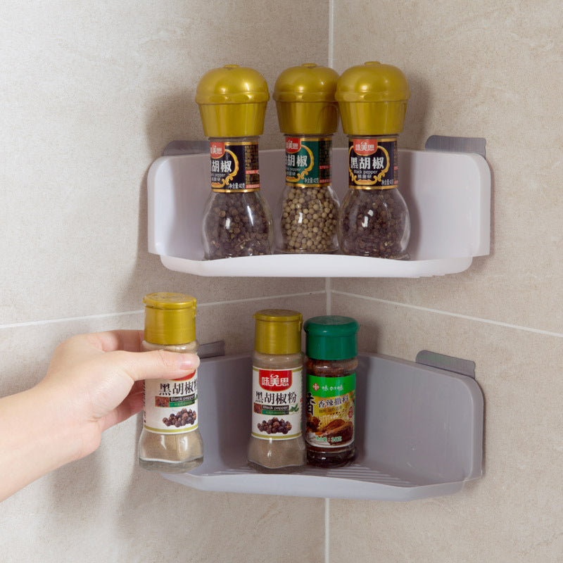 Corner Drain Shelves Bathroom Storage Rack Bathroom Punch-Free Powerful Wall-Mounted Wash Shelf