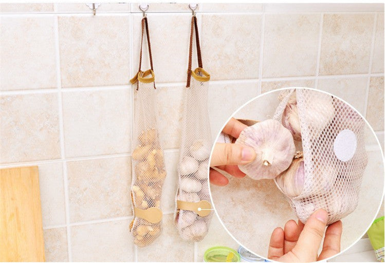 Creative Vegetable Onion Potato Storage Hanging Bag Hollow Breathable Mesh Bag Kitchen Garlic Ginger Mesh Storage Bag