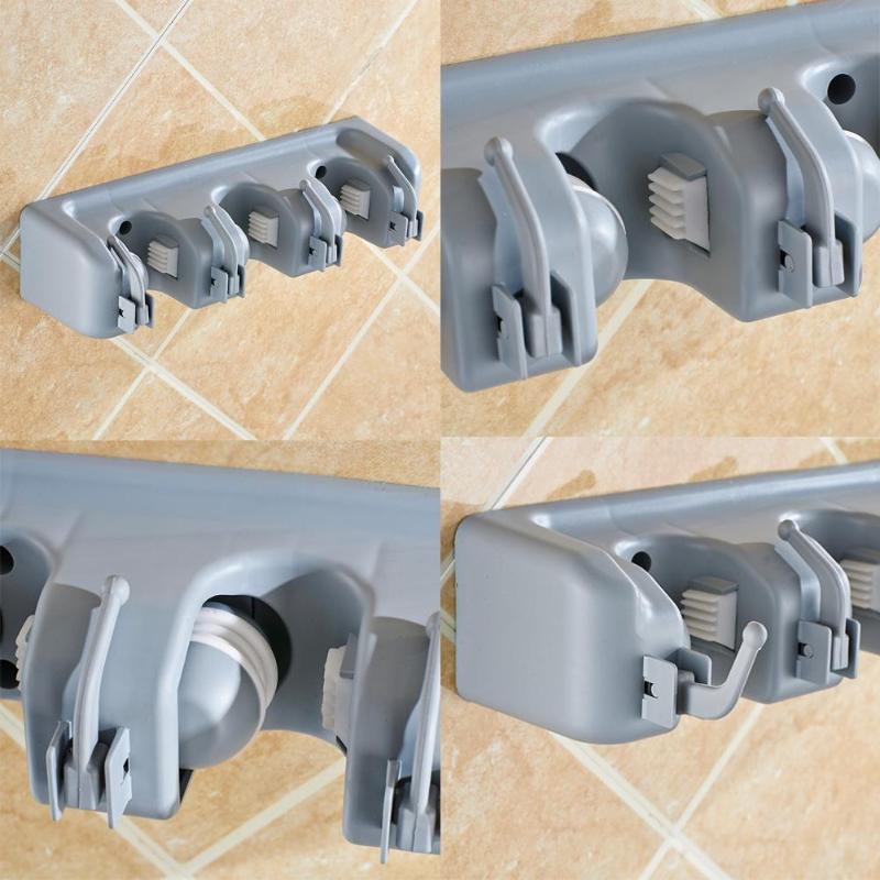 Kitchen Organizer Mop Holder 5/4/3 Position Brush Broom Hanger Storage Rack Household Mop Brush Hanger Kitchen Gadgets
