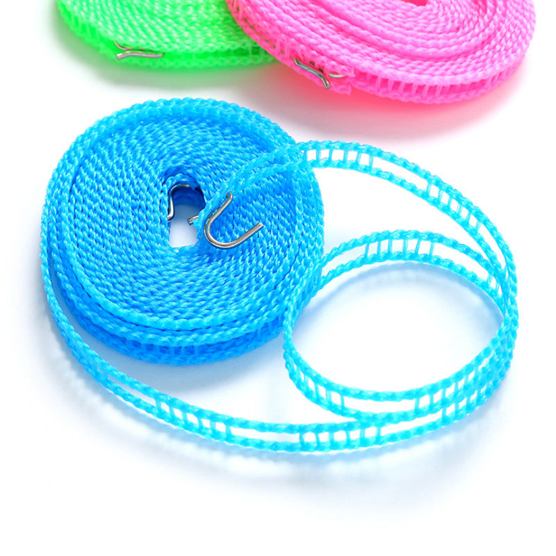 Outdoor Windproof Clothesline Travel Retractable Rope Washing Line, Outdoor Camping Drying Clothes Hanger Rack Line 5M/3M Long