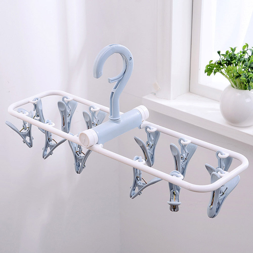 12 Clip Folding Drying Rack Underwear Socks Clip Multi-functional Clothes Rack Hot Sale High Quality New Patterns