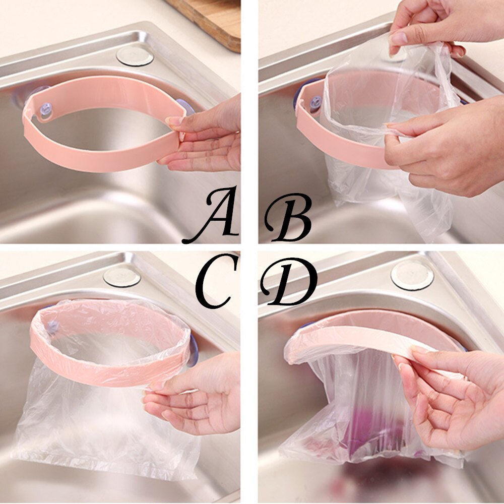 Hot Sale Creative Power Suction Cup Garbage Bag Kitchen Clip Garbage Storage Rack kitchen accessories organizer Dropshipping