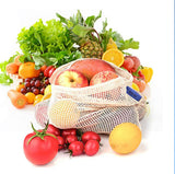 Reusable Cotton Vegetable Bags Home Kitchen Fruit And Vegetable Storage Mesh Bags With Drawstring Machine Washable
