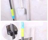Multifunctional Traceless Sucker Hook Mop Holder Wall Mounted Kitchen Bathroom Suction Cup Rag/Broom/Mop Rack Storage Holder