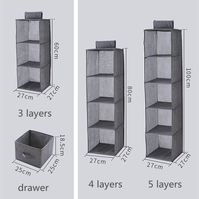 Wardrobe Hanging Storage Bag Interlayer Drawer Type Clothes Hangers Holder Portable Organizer Hanging Closet Organizer