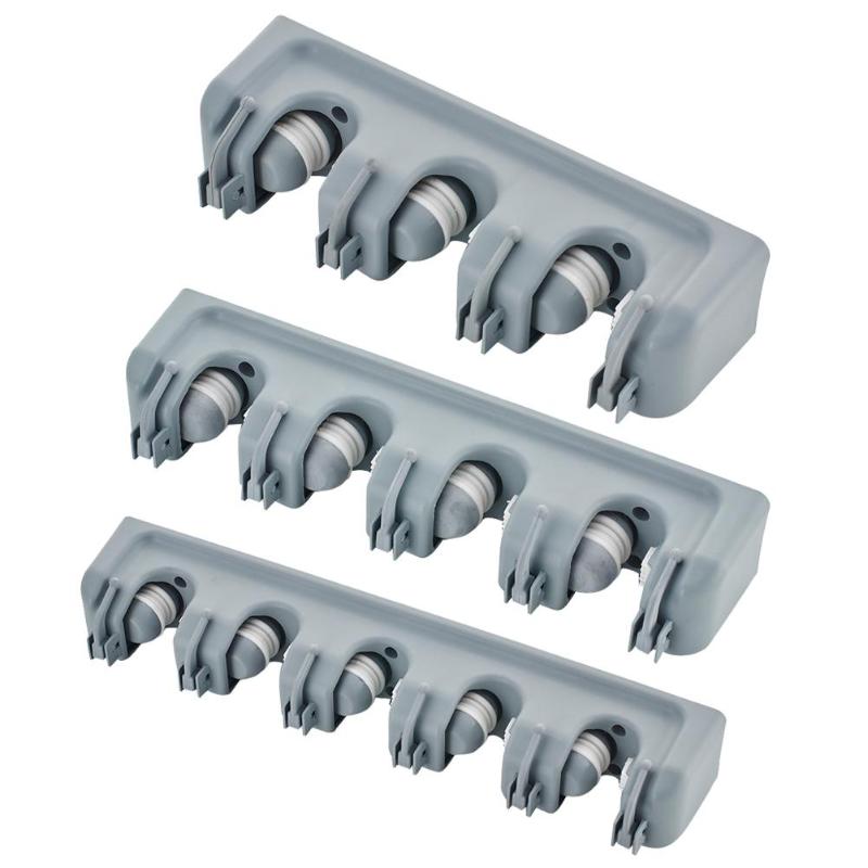 Kitchen Organizer Mop Holder 5/4/3 Position Brush Broom Hanger Storage Rack Household Mop Brush Hanger Kitchen Gadgets