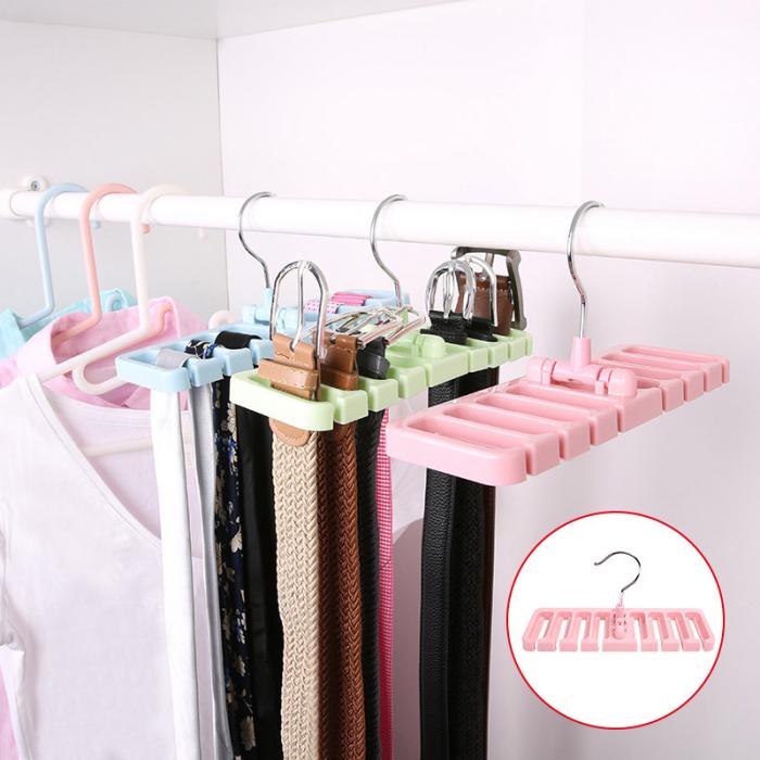 Hot Multifunctional Hook Organizer Holder Rack Storage Hanger Wardrobe Belt Tie Scarf Storage Rack