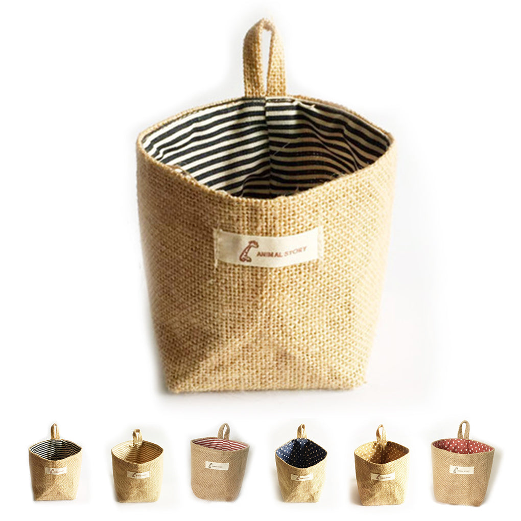 New Living Room Storage Sack Cloth bags Hanging Grocery Cloth Flowerpot Housing Basket