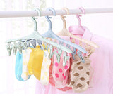 Plastic Portable Bathrooms Cloth Hanger Rack with Detachable clips Clothespin Clothes Hangers Socks Underwear drying Clips