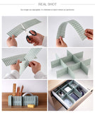 4pcs/Set Plastic DIY Grid Drawer Adjustable Separator Divider Household Necessities Storage Organizer Space-saving Tools