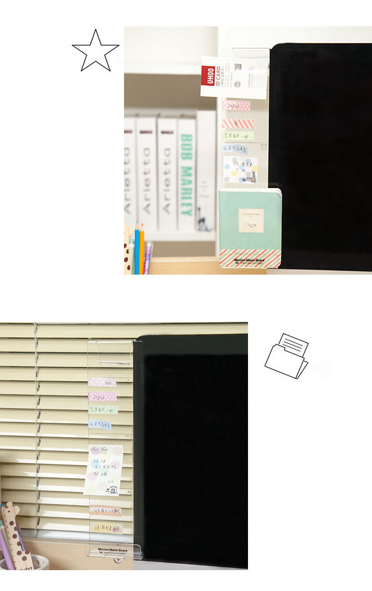 New Computer Display Screen Sticker Acrylic Adhesive Sticky Notes with Charging Hole Phone Holder Bookmark Notes Message Board