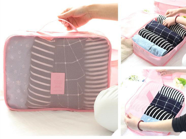 Travel Storage Bag Set  6 PCS For Clothes Tidy Organizer Pouch Suitcase Handbag Home Closet Divider Drawer Organiser