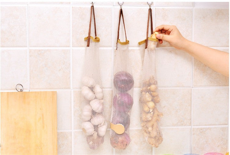 Creative Vegetable Onion Potato Storage Hanging Bag Hollow Breathable Mesh Bag Kitchen Garlic Ginger Mesh Storage Bag