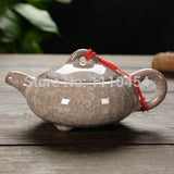 CJ238 Different Colours Handmade Chinese Traditional Calving Glaze Ceramic Tea Service Pottery Teapot Kettle Chinaware