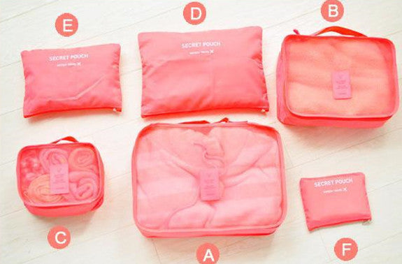 Travel Storage Bag Set  6 PCS For Clothes Tidy Organizer Pouch Suitcase Handbag Home Closet Divider Drawer Organiser