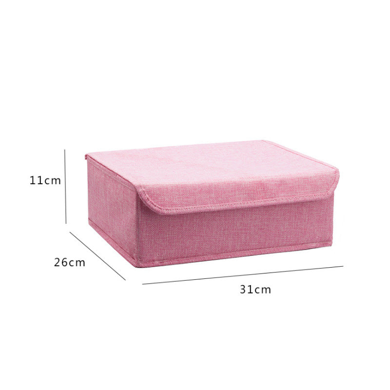 Washable Bra Underwear Storage Box With Cover linen Folding Cases Necktie Socks Underwear Clothing Organizer Container
