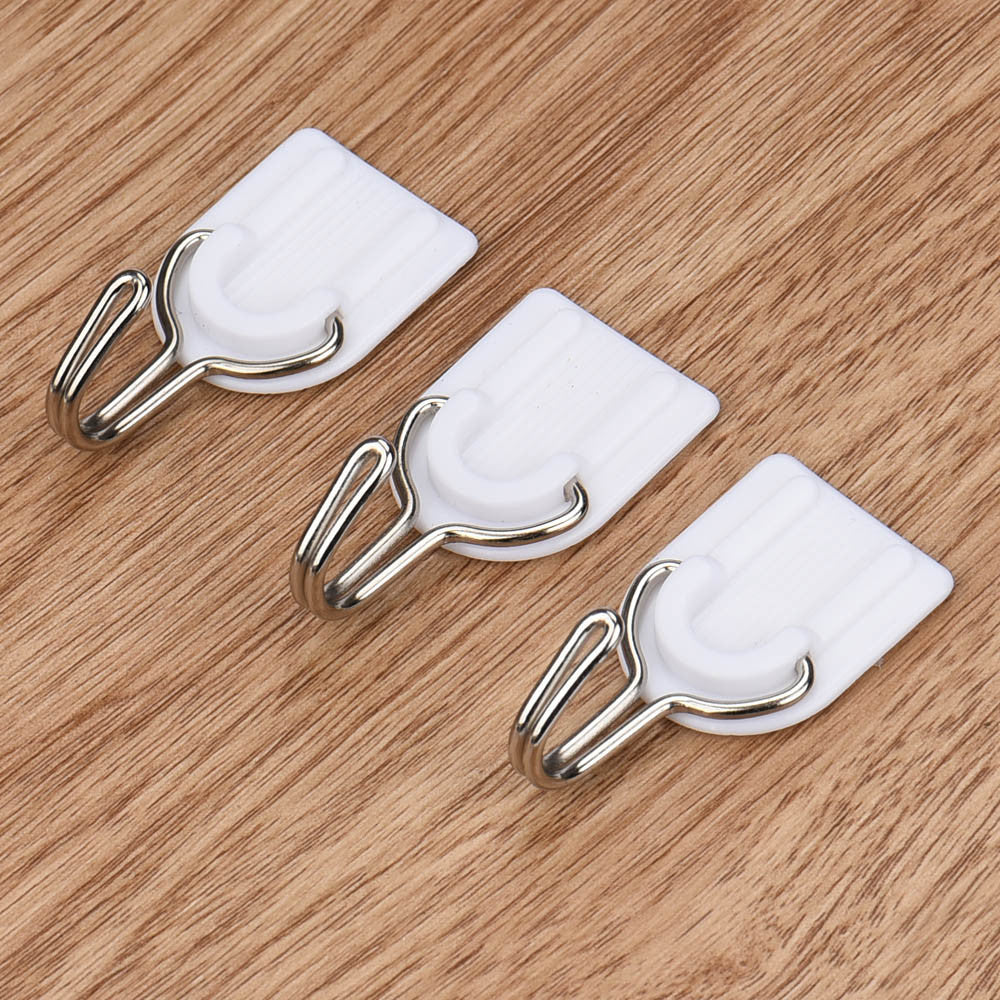 6PCS Strong Adhesive Hook Wall Door Sticky Hanger Holder Kitchen Bathroom White hangers for clothes