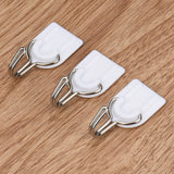 6PCS Strong Adhesive Hook Wall Door Sticky Hanger Holder Kitchen Bathroom White hangers for clothes